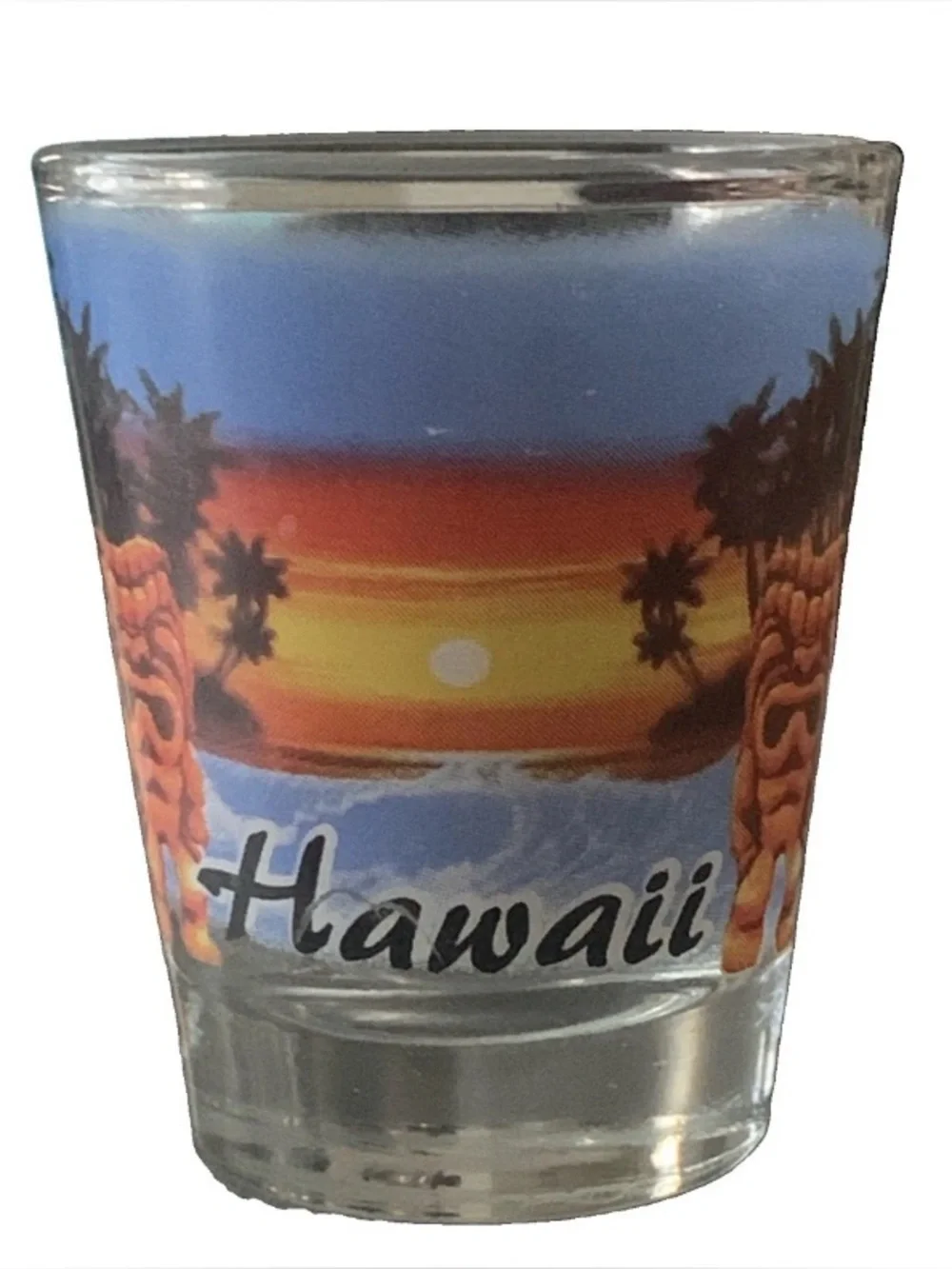 Vintage Hawaii Aloha Tiki Design Shot Glass Shotglass